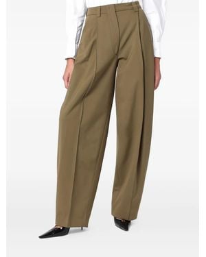 Thelatest Pleated-Front Balloon Pants - Natural