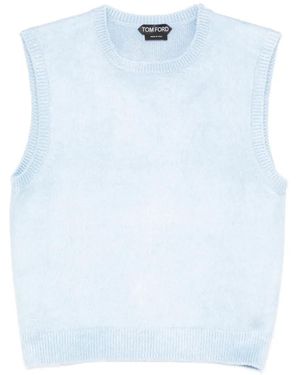 Tom Ford Round-Neck Knit Vest - Blue