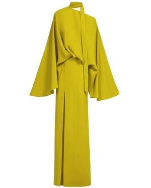 Taller Marmo Brooks Tie-Neck Maxi Dress - Yellow