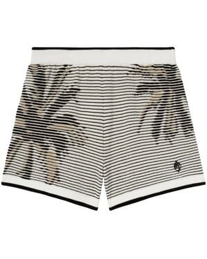 Palm Angels Palms-Jacquard Kniited Shorts - Gray