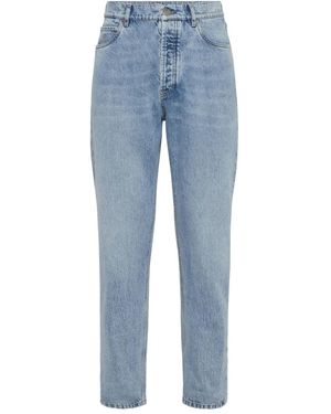 Brunello Cucinelli ロゴパッチ ジーンズ - ブルー