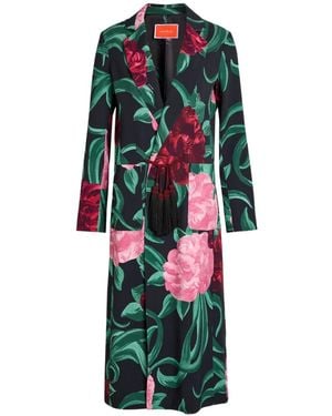 La DoubleJ Duster Mantel Mit Blumen-Print - Weiß