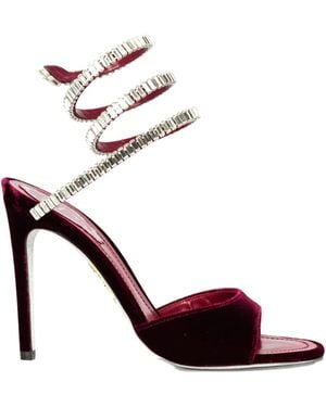 Rene Caovilla 104Mm Cleo Serpent Rhinestone Sandal - Metallic