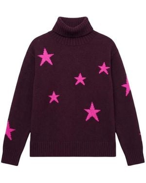 Chinti & Parker Rollkragenpullover Mit Stern-Intarsie - Lila