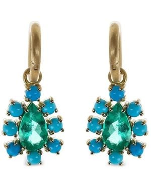 Irene Neuwirth Orecchini Gemmy Gem Con Smeraldo E Turchese - Blu