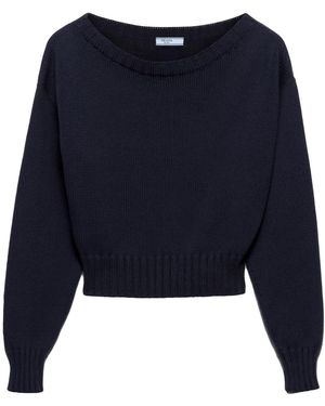 Prada Jersey Con Cuello Barco - Azul