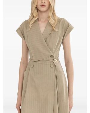 Nissa Striped Midi Dress - Natural