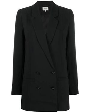 Gestuz Double-Breasted Longline Blazer - Black