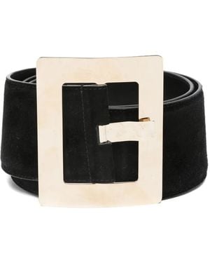 Versace Square-buckle Suede Belt - ブラック