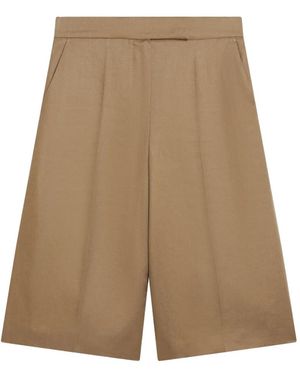 Max Mara Pressed-Crease Bermuda Shorts - Natural