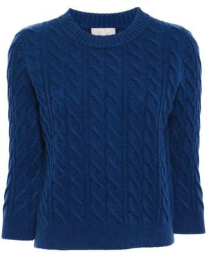 N.Peal Cashmere Kaschmirpullover Mit Zopfmuster - Blau