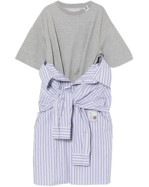 Molly Goddard Striped Midi Dress - White