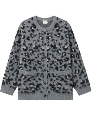 B+ AB Cardigan Mit Animal-Print - Grau
