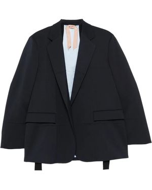 N°21 Notch-Lapels Panelled Jacket - Blue