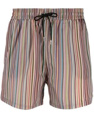 Mps Striped Drawstring Swim Shorts - Blue