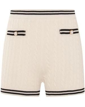 Alessandra Rich Cable-Knit Shorts - Natural