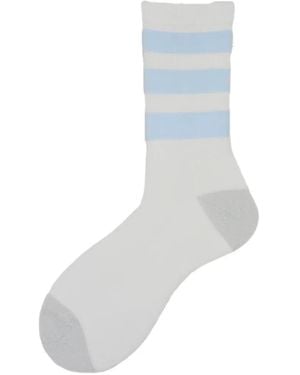 Alto Milano Stripe-Detail Socks - White