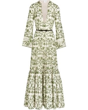 Giambattista Valli Floral-Print Kaftan Dress - Green