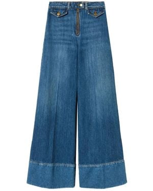 Twinset Jean En Coton À Coupe Ample - Bleu