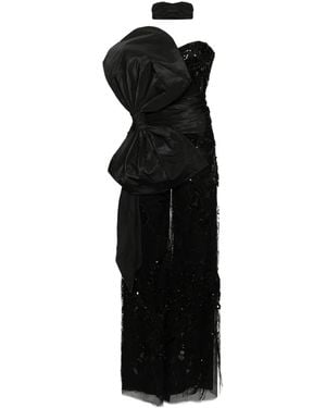 Saiid Kobeisy Sequin-Embroidered Jumpsuit - Black