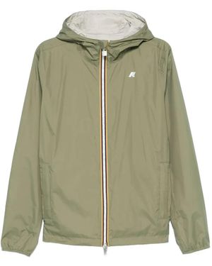 K-Way Jake Plus.2 Logo-Print Hooded Jacket - Green