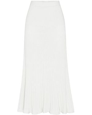 Anna Quan Amber Ribbed-Knit Maxi Skirt - White