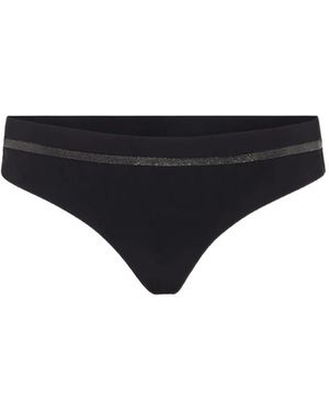 Brunello Cucinelli Monili Chain-Embellished Bikini Briefs - Black