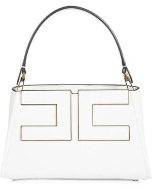 Elisabetta Franchi Logo-Plaque Tote Bag - White