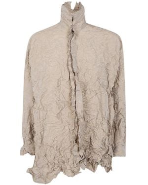 Daniela Gregis Crinkled-Finish Ruffled Shirt - Natural