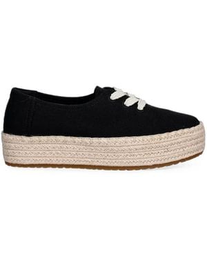 TOMS Alpargatas Valencia Trenzadas Con Plataforma - Negro