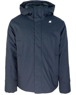 K-Way Hooded Zip-Front Jacket - Blue