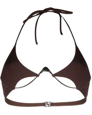 Mugler ホルターネック ビキニトップ - ブラウン