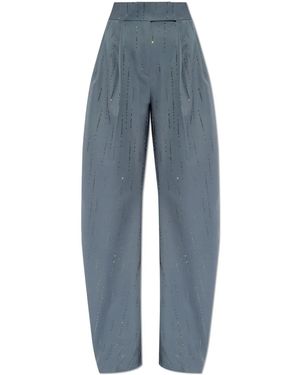 The Attico Gary Crystal-Embellished Trousers - Blue