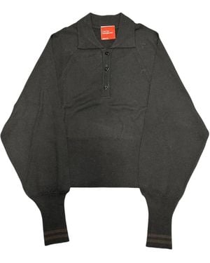 ..,merci Button Polo Shirt - Black