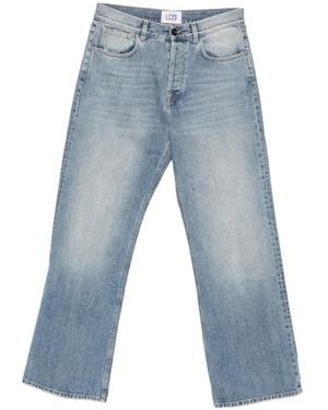 LC23 Ausgeblichene Straight-Leg-Jeans - Blau