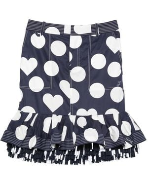 Jacquemus La Jupe Cabana Ruffled-Hem Midi Skirt - Blue