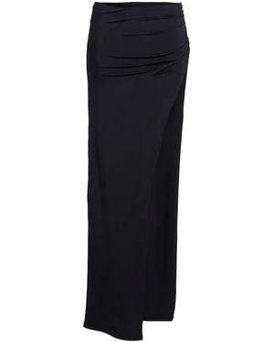 retroféte Lindsey Ruched Side-Slit Skirt - Blue