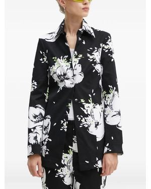 Moschino Floral-Print Denim Jacket - Black