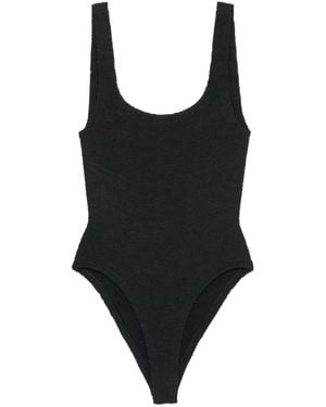 Hunza G Crinkle-Effect Swimsuit - Black