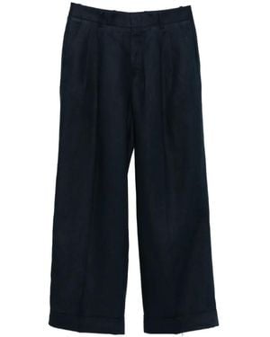 Cellar Door Angie Pleated Cuffed Trousers - Blue