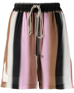 Rick Owens Gradient Stripe Shorts - Black