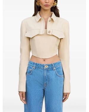 Cult Gaia Issa Cropped Jacket - Blue