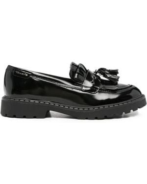 Tamaris Tassel-Detail Patent-Leather Loafers - Black