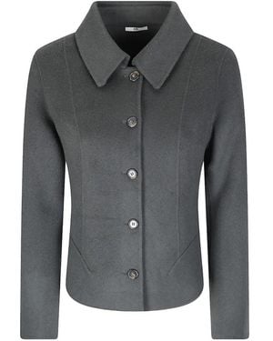 #MSM Button-Up Collared Jacket - Grey