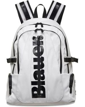 Blauer Logo-Plaque Backpack - White