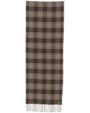 Eleventy Check-Pattern Scarf - Brown