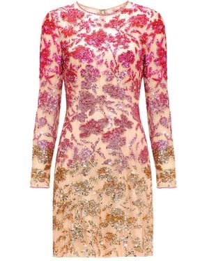 Jenny Packham Jazz Minikleid Mit Blumenmuster Und Pailletten - Pink