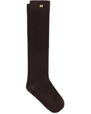 Ganni Wool Mix High Socks - Black