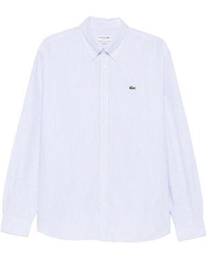 Lacoste Camicia A Righe - Bianco