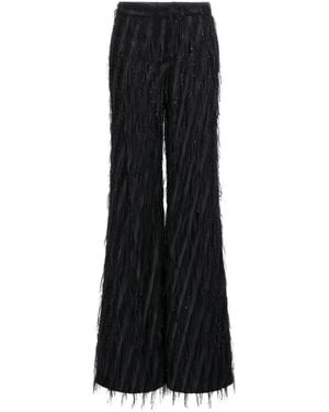 Roberto Cavalli Pantaloni Con Frange - Nero